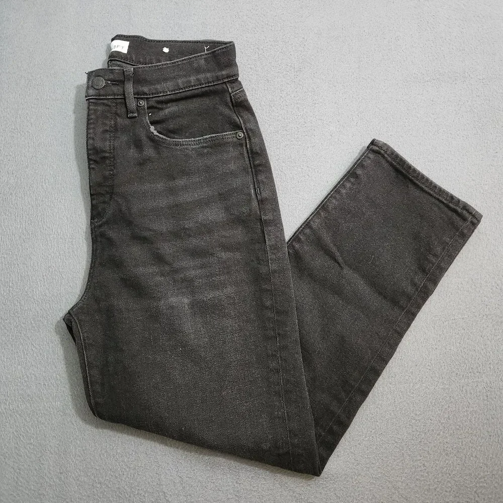 LOFT Jeans Women 28/6P Black High Rise The Slim Ankle